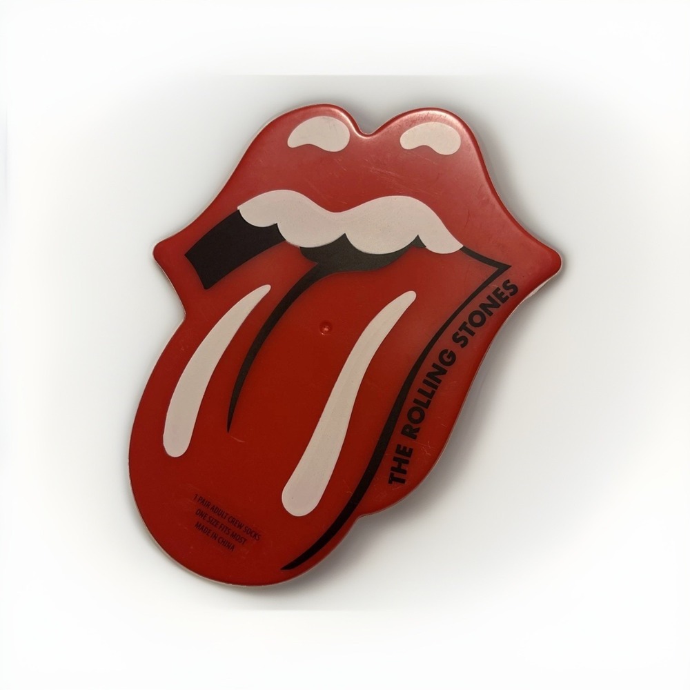 The Rolling Stones Socks Culture Fly Crew Socks One Size Lips Band Mick Jagger